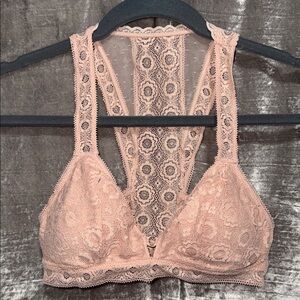 Aerie Lace Racerback Bralette - Soft Pink/Peach